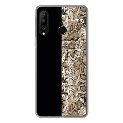 Produktbild von MuchoWow® Handyhülle Schutzhülle Hülle für Huawei P30 Lite Schlange - Tiermuster - Braun Silikon Softcase Handy Hülle - Handyhülle