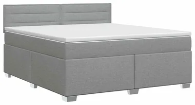 Immagine prodotto di vidaXL Letto a molle con materasso grigio chiaro 160 x 200 cm in tessuto