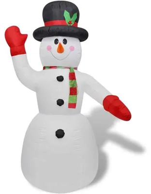 Produktbild von Aufblasbarer Schneemann mit LED-Beleuchtung Weihnachtsdeko Gartenfigur für Außenbereich Garten Terrasse und Balkon beleuchtete Winterdeko 240 cm