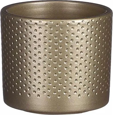 Image de Époque Pot rond relief doré h9xd10 cm Mica Decorations