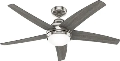 Produktbild von Deckenventilator mit Beleuchtung und Fernbedienung Bernard Nickel 132 cm