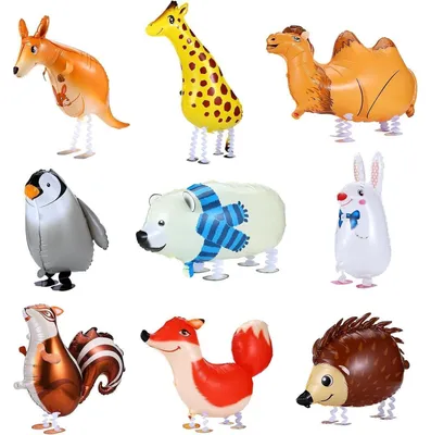 Immagine prodotto di Palloncini a forma di animali, ideali per feste di compleanno per bambini, decorazioni per feste, bomboniere, riempiti con elio, confezione da 9 pezzi