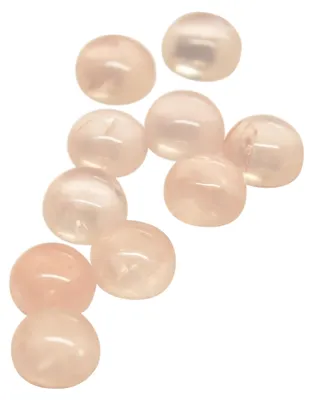 Produktbild von 10 Hochwertige, zarte Rosenquarz Cabochons, 8 mm