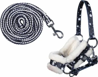 Produktbild von HKM Halfter und Strick  Hobby Horsing navy mit Sternenmuster 137518387.0001