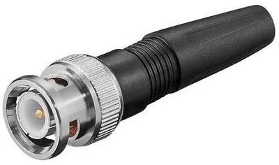 BNC-Stecker RG59, gerade, 75 Ohm, schwarz, lötzfrei