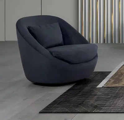 Immagine prodotto di Poltrona lounge moderna design blu Accogliente salotto reclinabile