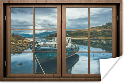 Produktbild von MuchoWow® Poster Aussicht - Boot - Wasser 60x40 cm - Schlafzimmerdekoration