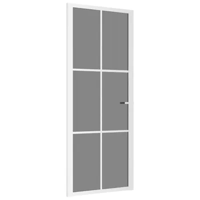 Obrázok produktu pre Vnútorné dvere 83x201,5 cm biele ESG sklo a hliník