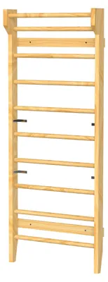 Produktbild von Toboli Sprossenwand in Holzoptik 195 cm, Sproßenwand bis 150 kg, Turnwand für Kinder und Erwachsene, Kletterwand für Kinderzimmer und Fitnessraum