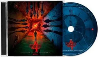 A CD case and CD for the Stranger Things soundtrack.