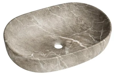 Immagine prodotto di Lavabo da appoggio CALEO, Vetroceramica 60x42cm, marmo brecciato