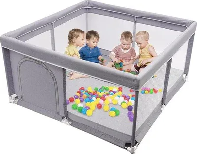 Produktbild von Famanu Spielzaun Tragbar 125 x 125 cm - Aktivitätszentrum für Kinder