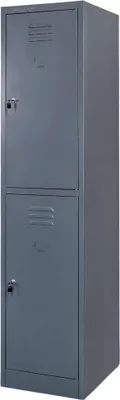 Zdjęcie produktu dla Szafka ubraniowa skrytkowa BHP metalowa Mega-M J-40/2 2-drzwiowa grafitowa 40x50x180cm skręcana
