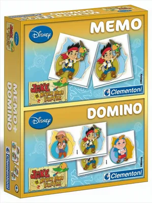 Produktbild von Clementoni 13787.9 - Memo - Domino 2 in 1 Jake und die Nimmerland Piraten