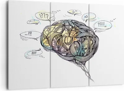 Produktbild von Bild auf Leinwand - Leinwandbild - Gehirn Bildung Experiment Illustration - 165x110cm - Wand Bild - Wanddeko - Leinwanddruck - Bilder - Kunstdruck - Leinwand bilder - Wandkunst - CE165x110-2975