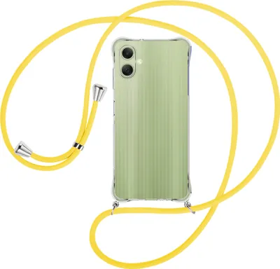 Produktbild von Handykette Backcover-Schutzhülle mit Band (Metall silberfarben) für Samsung Galaxy A06 4G - gelb