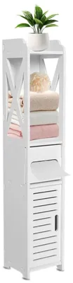 Obrázok produktu pre Kúpeľňová skrinka – kúpeľňová polica – 80 x 15 x 15 cm – plast – na montáž – biela