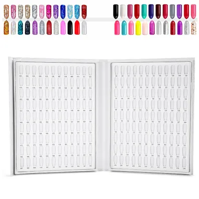 Obrázek produktu pro Vzorník laků na nehty, 216 barev, prezentační kniha pro nail art, prezentační karta pro gely a laky na nehty, bílá