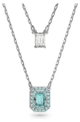 Produktbild von Swarovski Damen Millenia Halskette im Lagenlook Oktagon-Schliff, Grün, Rhodiniert 5640557