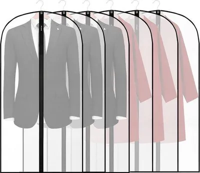 Produktbild von Famanu Kleidungshüllen Stoffdicht - Transparent, 6er Set