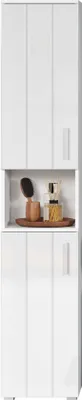 Produktbild von trendteam Bad Hochschrank Wons Weiß Melamin/Weiß Hochglanz Lack B/H/T ca. 37/192/31 cm