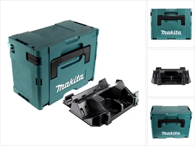 Produktbild von Makita MAKPAC 3 Systemkoffer ( 821551-8 ) + Einlage für 4x BL1830B BL1840B BL1850B BL1860B Akku und DC18RD Doppelladegerät ( 838258-9 )