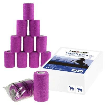 12 x Vethaft Extra selbsthaftende Bandage für Huf- und Klauenpfleger fuchsia