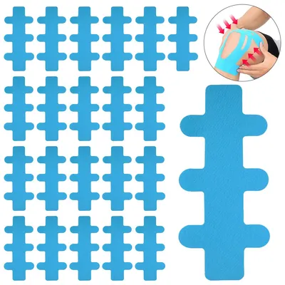 Produktbild von 12 Stück vorgefertigte Kinesiologie-Tapes,für Achillessehne & Ferse, Physiotherapie,hautfreundlich,wasserdicht,elastisch,zur Unterstützung der Ferse (blau)