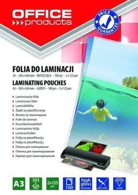 Immagine prodotto di Folia do laminowania A3 2 x 125 mikronów 100 sztuk