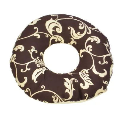Image de Coussin rond postnatal foncé avec motif floral