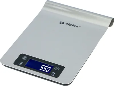 Obrázek produktu pro Digitální kuchyňská váha Alpina - k zavěšení - s časovačem a teploměrem - do 5 kg - nerezová ocel
