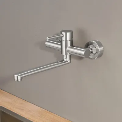 Produktbild von CECIPA Wandmontage Küchenarmatur, Edelstahl, 360° drehbar, 2 Strahlarten