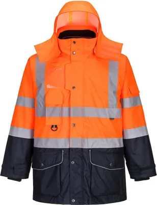 Produktbild von Portwest S426 Warnschutz 7-in-1 Kontrast Verkehrsjacke Orange/Navy Gr. S