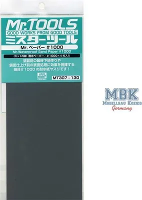 Imagen del producto de GUNZE GSMT307: Papel de lija impermeable, grano 1000, 4 hojas