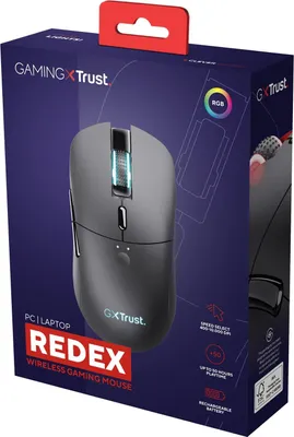 Obrázek produktu pro Trust GXT 980 Redex, Pro praváky, Optický, RF bezdrátový, 10000 DPI, Černá
