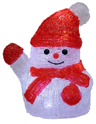 Produktbild von DEUBA® Weihnachtsdeko LED Acryl Figur Schneemann 18,5cm Weihnachten Innen Batterie Beleuchtet Deko Weihnachtsfiguren Weihnachtsbeleuchtung Kaltweiß