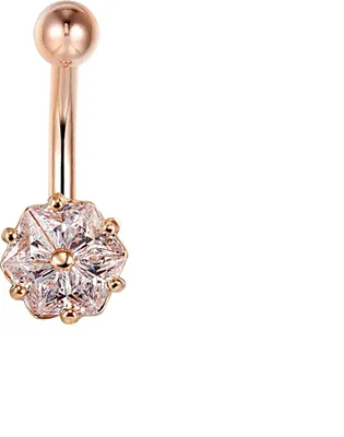 Produktbild von Karisma Edelstahl Bauchnabelpiercing Banana Blume Zirkonia - HB164 - Roségold