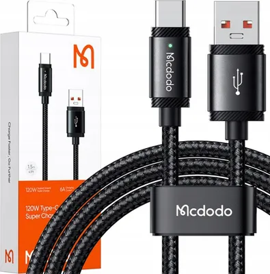 Immagine prodotto di Mcdodo Usb-C Cavo Di Ricarica Rapida Per Samsung Xiaomi Type C 6A 120W 2M Led