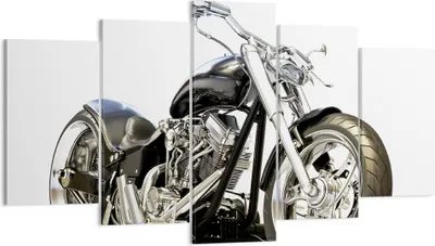 Produktbild von Bild auf Leinwand - Leinwandbild - Motorrad Motor Geschwindigkeit Chrom - 160x85cm - Wand Bild - Wanddeko - Leinwanddruck - Bilder - Kunstdruck - Leinwand bilder - Wandkunst - EA160x85-2427
