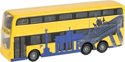 Produktbild von Idena Modellbus Berliner Doppeldecker, Rückzugmotor, 18,5 x 13,5 x 4,5 cm, gelb