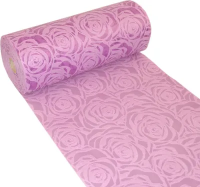Produktbild von Dekoflor® 300mm x 5m Tischläufer Rosenmuster lavendel Deko Tischband mit Lotuseffekt wasserfest