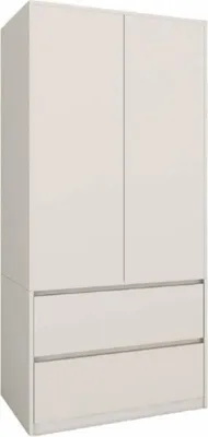 Obrázek produktu pro MODERN CARDROBE 90 cm dvoudveřová šatní skříň 2 zásuvky matný kašmír