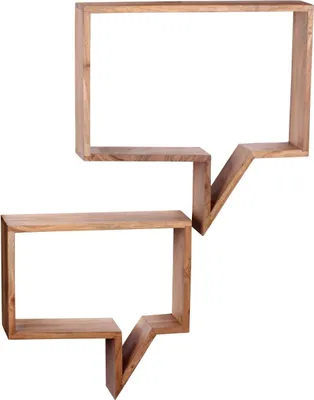 Produktbild von 2er Set Wandregale MUMBAI Massivholz Akazie Holzregal Landhaus-Stil Hängeregal Echt-Holz Wandboard Natur-Produkt