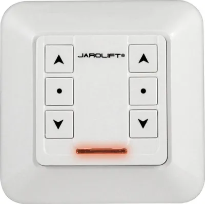 Produktbild von Jarolift Funk-Wandsender TDRC, 2-Kanal TDRC 02W Funksteuerung für Rollläden & Markisen, kompatibel mit TDEF Funkmotoren & TDRR Empfängern, 433 MHz Rolling Code, inkl. Rahmen & Magnethalterung