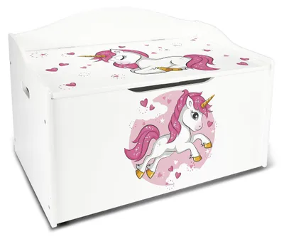 Image de Boîte à jouets en bois pour enfants, avec siège et espace de rangement