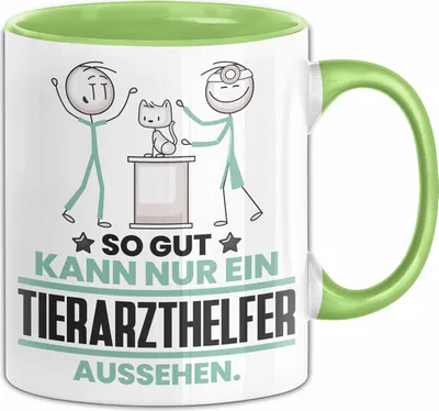 Produktbild von Tierarzthelfer Geschenk Tasse So Gut Kann Nur Ein Tierarzthelfer Aussehen Geschenkidee Kaffee-Becher (Grün)