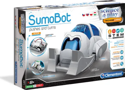Produktbild von Clementoni Roboter Baukasten SumoBot mit Flächenerkennung, 27,6 x 21 x 6 cm