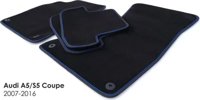 Produktbild von Fußmatten Audi A5 S5 RS5 8T Coupe Original Qualität Premium Autoteppich Set Tuning (Zierband: Blau)
