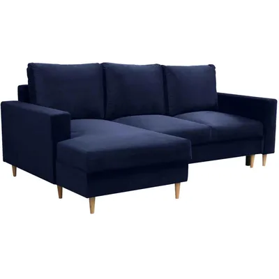Produktbild von Ecksofa DAVE L-Form 230 cm, Dunkelgrau, Sofa mit Schlaffunktion, Bettkasten, Ottomane links