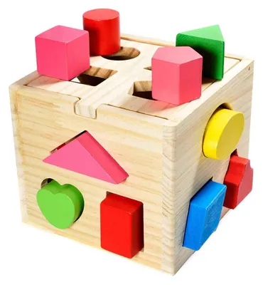 Produktbild von all Kids United Steckwürfel aus Holz: Pädagogisches Motorikspielzeug & Formensortierer Steckbox für Kleinkinder – Premium Holzspielzeug